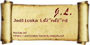 Jedlicska Lénárd névjegykártya